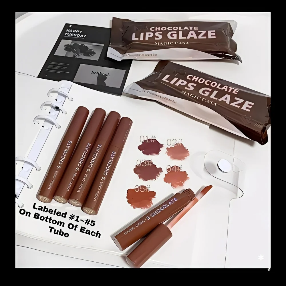 🆕TEMPTATION KISS LAVA CHOCOLATE MATTE LIP GLAZE/GLOSS SET